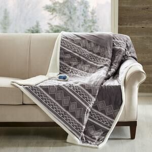 Woolrich Luxury Heated Mink to Berry Warm & Cozy Oversized Throw Blanket Gray